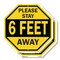 Signmission Please Stay 6 Feet Away, 6 inch X 6 inch, Plastic Sign, 2PK OC-P-2PACK-6-198 - alternate 1