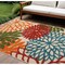 Homeroots 7' X 10' Ivory Green Blue Orange And Red Floral Indoor Outdoor Area Rug 546690 - alternate 3