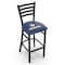 Holland Bar Stool Co 30" Blk Wrinkle Connecticut Stationary Bar Stool, Ladder Back L00430ConnUn - alternate 1