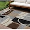 Homeroots 8' X 10' Pewter Gray And Black Geometric Washable Indoor Outdoor Area Rug 612590 - alternate 1