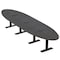 Skutchi Designs 14 Person Conference Table With Power Unit | 16' Oval Table | Harmony Series HAR-OVL-48X192-T.BK-WA7949-EBLK - alternate 1