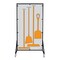 5S Supplies Housekeeping Shadow Board Broom Station V6, Gray / Orange Shadows, Broom Stand, No Text HSB-V6-GRAY/ORANGE-BO-STAND-NO TEXT - alternate 1