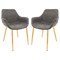Leisuremod Markley Modern Leather Dining Arm Chair with Gold Metal Legs, Grey, 2PK ECG26GR2 - alternate 1
