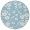Homeroots 8' Sky Blue And Ivory Round Floral Washable Indoor Outdoor Area Rug 599924 - alternate 2