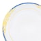 Smarty Had A Party 7.5" White with Blue and Gold Harmony Rim Plastic Appetizer/Salad Plates (120 Plates), 120PK 607-CASE - alternate 4