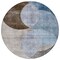 Homeroots 8' Denim Blue Brown And Beige Round Geometric Washable Indoor Outdoor Area Rug 604907 - alternate 2