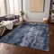 Homeroots 5' X 8' Navy Blue Black And Gray Abstract Washable Indoor Outdoor Area Rug 603168 - alternate 3