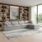 Homeroots 160" Light Gray Linen Blend Modular Sofa With Ottoman And Storage 714557 - alternate 2