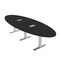 Skutchi Designs 10ft Conference Table With Power Unit | 8 Person Modular Oval Meeting Table | Harmony Series HAR-OVL-48X120-T-U999ST19-ESIL - alternate 1