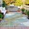 Homeroots 8' X 10' Teal Blue And Brown Abstract Washable Indoor Outdoor Area Rug 631894 - alternate 2