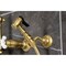 Kingston Brass Two-Handle Wall Mount Bridge Kitchen Faucet with Brass Sprayer, Brushed Brass KS2447PXBS - alternate 2