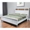 Homeroots White Ribbed Texture Solid Wood King Bed Frame 571390 - alternate 3
