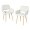 Homeroots Set of Two Beige and Oak Fabric and Steel Dining Arm Chairs, 2PK 719406 - alternate 2