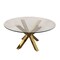 Homeroots 54" Clear and Gold Glass and Metal Cross Leg Base Round Top Dining Table 555132 - alternate 2
