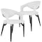 Leisuremod Entice Modern Leather Dining Chair with Iron Legs Open-Back Design in White, 2PK EC60W-2 - alternate 1
