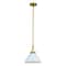 Vaxcel Dayna 1-Light 10 in W Satin Brass Gold and Glossy White Cone Pendant Light, Ceiling Fixture P0369R - alternate 1