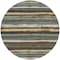 Homeroots 8' Brown Beige And Green Round Striped Washable Indoor Outdoor Area Rug 598886 - alternate 2