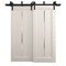 Sartodoors Sliding Closet Barn Bypass Doors 36 x 84 inches, Ego 5014 Painted White Oak, Modern 6.6ft Rails Ha EGO5014BBB-PWO-3684 - alternate 1