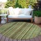 Homeroots 8' Green Gold And Gray Round Striped Washable Indoor Outdoor Area Rug 616372 - alternate 2