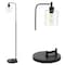 Jonathan Y Axel Modern 60" Iron/Seeded Glass Farmhouse Industrial LED Floor Lamp, Black JYL3079A - alternate 1