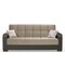 Homeroots 87" Brown Sand Chenille And Faux Leather Convertible Futon Sleeper Sofa w/ Toss Pillows And Storage 607173 - alternate 3