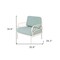 Homeroots 31" White Heavy Duty Plastic Outdoor Armchair With Sea Green Cushion 565279 - alternate 2
