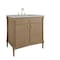James Martin Vanities Kinnsden 36" Single Vanity, Weathered Oak w/ 3 CM Victorian Silver Silestone Top D680-V36-WTO-3VSL - alternate 2