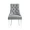 Homeroots Set of Two Tufted Light Gray and Clear Upholstered Linen Dining Side Chairs 543514 - alternate 2