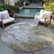 Homeroots 8' Brown Taupe And Ivory Round Abstract Washable Indoor Outdoor Area Rug 582154 - alternate 2