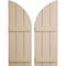 Ekena Millwork Rough Cedar 3 Board Joined Board-n-Batten w/Quarter Round Arch Top Faux Wood Shutters, 16.5"W x 64"H SHUBJQ16X64RCPR - alternate 1