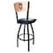 Holland Bar Stool Co 30" Blk Wrinkle New Mexico Swivel Bar Stool, Laser Engraved Back L03830BWMedMplANewMexBlkVinyl - alternate 2