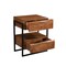 Homeroots 28" Black And Brown Iron and Solid Wood Square Live Edge Two Drawer Nightstand 571533 - alternate 3