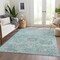 Homeroots 5' X 8' Teal Blue And Gray Damask Washable Indoor Outdoor Area Rug 603792 - alternate 2