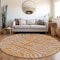 Homeroots 8' Copper And Gray Round Animal Print Washable Indoor Outdoor Area Rug 600686 - alternate 2