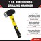 Performance Tool 3 lb. Drilling Hammer, Fiberglass Handle, Forged Steel M7105 - alternate 2