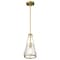 Nuvo Valentine, Small Pendant, Vintage Brass Finish, Hammered Glass 60/8265 - alternate 2