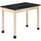 Diversified Spaces Plain Apron Table, Maple, Maple Wood Frame, 60 in W, Black/Maple P7606M36N - alternate 1