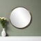 Homeroots 20" Antiqued Brass Round Metal Framed Accent Mirror 401210 - alternate 2