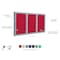 Ghent 3 Door Enclosed Fabric Bulletin Board, Satin Aluminum Frame, 3'H x 6'W, Red PA33672F-98 - alternate 2