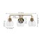 Jonathan Y Shirley 24" 3-light Farmhouse Industrial Metal LED Vanity Light w/Seeded Glass Globe Shades, Brass Go JYL7405B - alternate 2