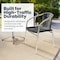 Flash Furniture Square Table Set, Aluminum, Plastic, Rattan, Stainless Steel, Grey TLH-ALUM-32SQ-020BKCHR4-GG - alternate 2