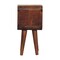 Homeroots 16" Brown Solid Wood Square Nightstand 651546 - alternate 2
