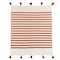 Homeroots 50" X 60" Orange Woven Cotton Striped Throw Blanket with Tassels 516555 - alternate 2