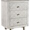 Homeroots 30" White Three Drawer Nightstand 488765 - alternate 2