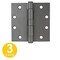 Global Door Controls 4.5 in. x 4.5 in. Prime Coat Squared Radius Plain Bearing Hinge with Removable Pin-Set of 3, 3PK CP4545-USP-3 - alternate 1