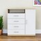 Homeroots 36" White and Natural Four Drawer Dresser 534942 - alternate 1