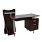 Homeroots 51" Chocolate Wood and Stainless Steel Computer Desk 723742 - alternate 2