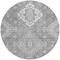 Homeroots 8' Gray And Ivory Round Medallion Washable Indoor Outdoor Area Rug 589040 - alternate 2