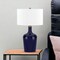 Homeroots 25" Blue Glass Urn Table Lamp With White Drum Shade 546130 - alternate 2