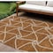 Homeroots 10' X 14' Orange And Ivory Geometric Washable Indoor Outdoor Area Rug 612898 - alternate 1